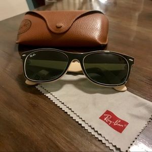 Ray-Ban Black and Cream Wayfarer Sunglasses